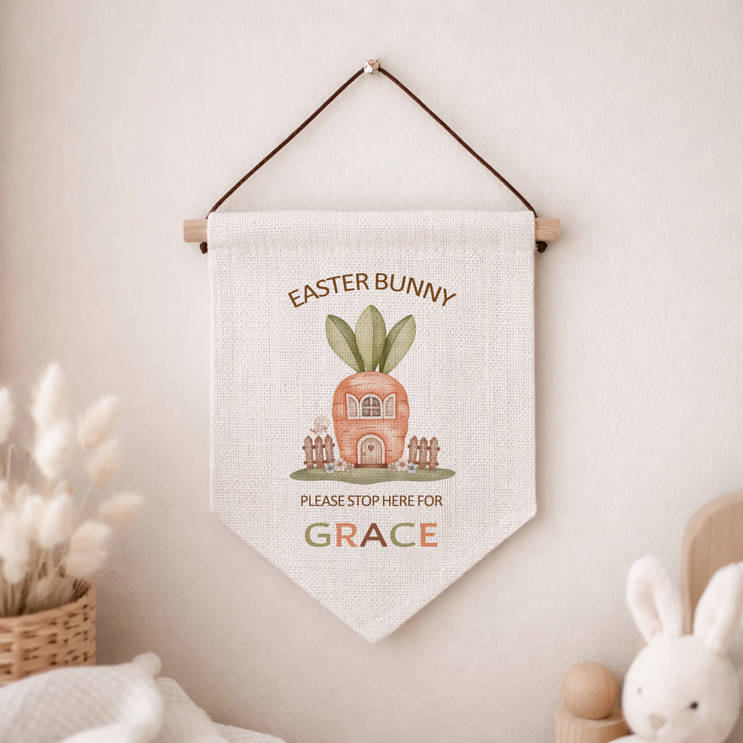 Personalised Easter Bunny Stop Here Sign