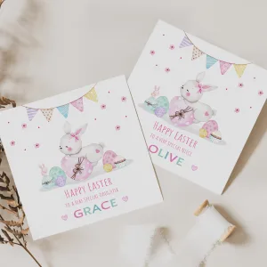 Girls Personalised Easter Card