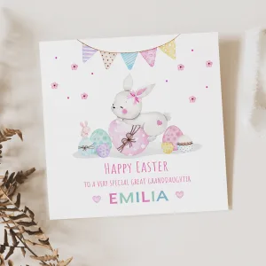 Girls Personalised Easter Card