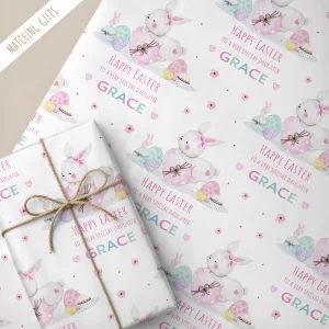 Girls Personalised Easter Gift Wrapping Paper