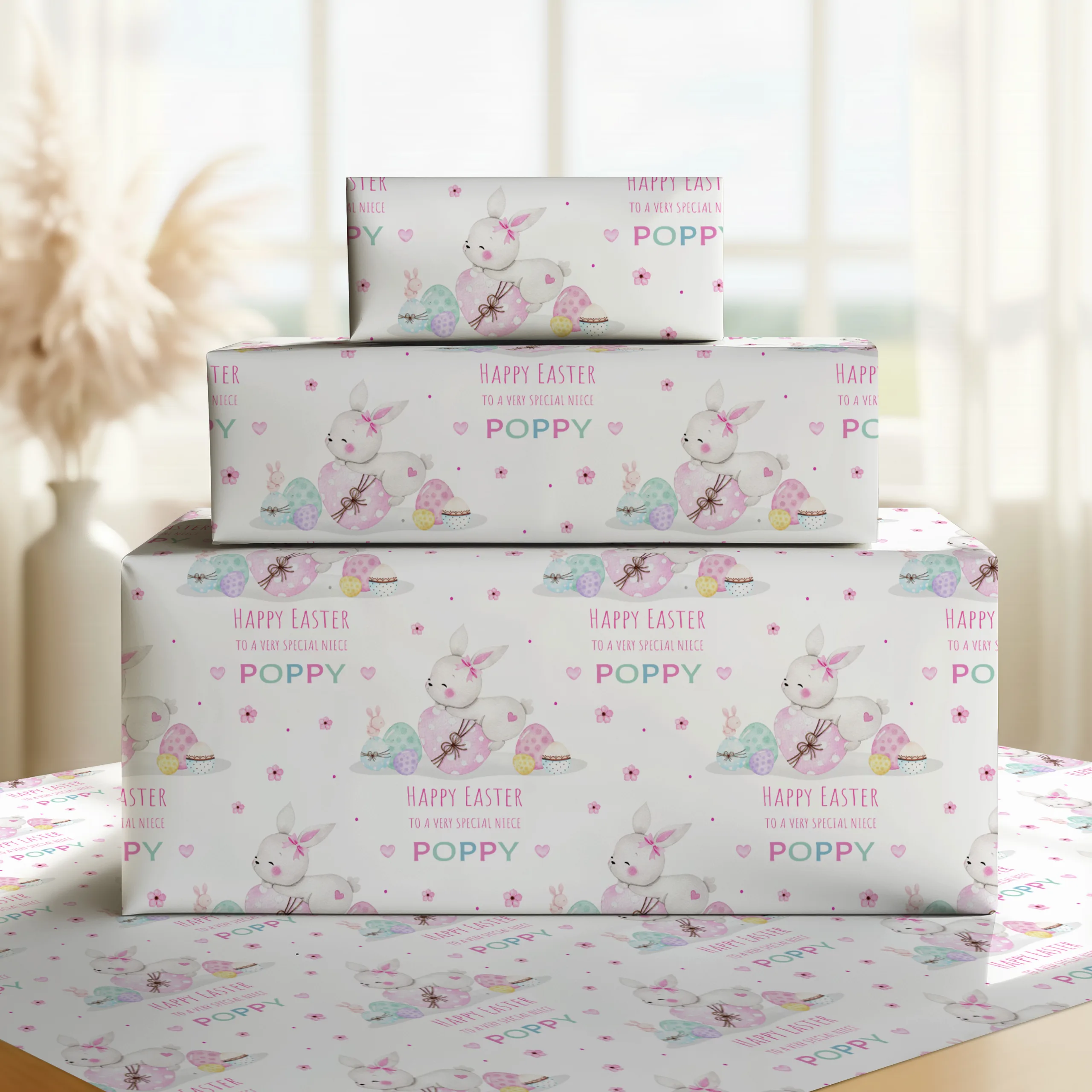 Girls Personalised Easter Gift Wrapping Paper