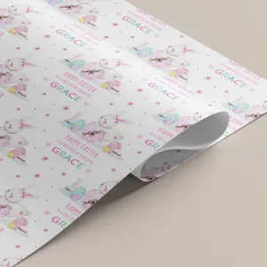 Girls Personalised Easter Gift Wrapping Paper