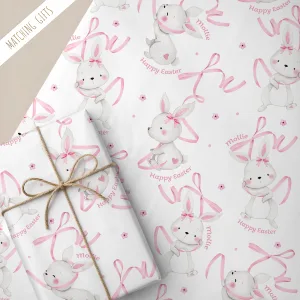 Girls Pink Easter Gift Wrapping Paper