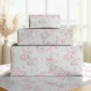 Girls Pink Easter Gift Wrapping Paper