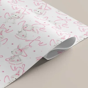 Girls Pink Easter Gift Wrapping Paper