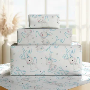 Boys Blue Easter Gift Wrapping Paper