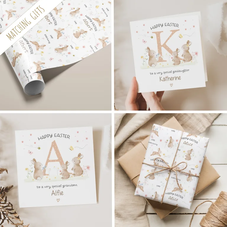 Personalised Easter Rabbit Card – Custom Easter Gifts