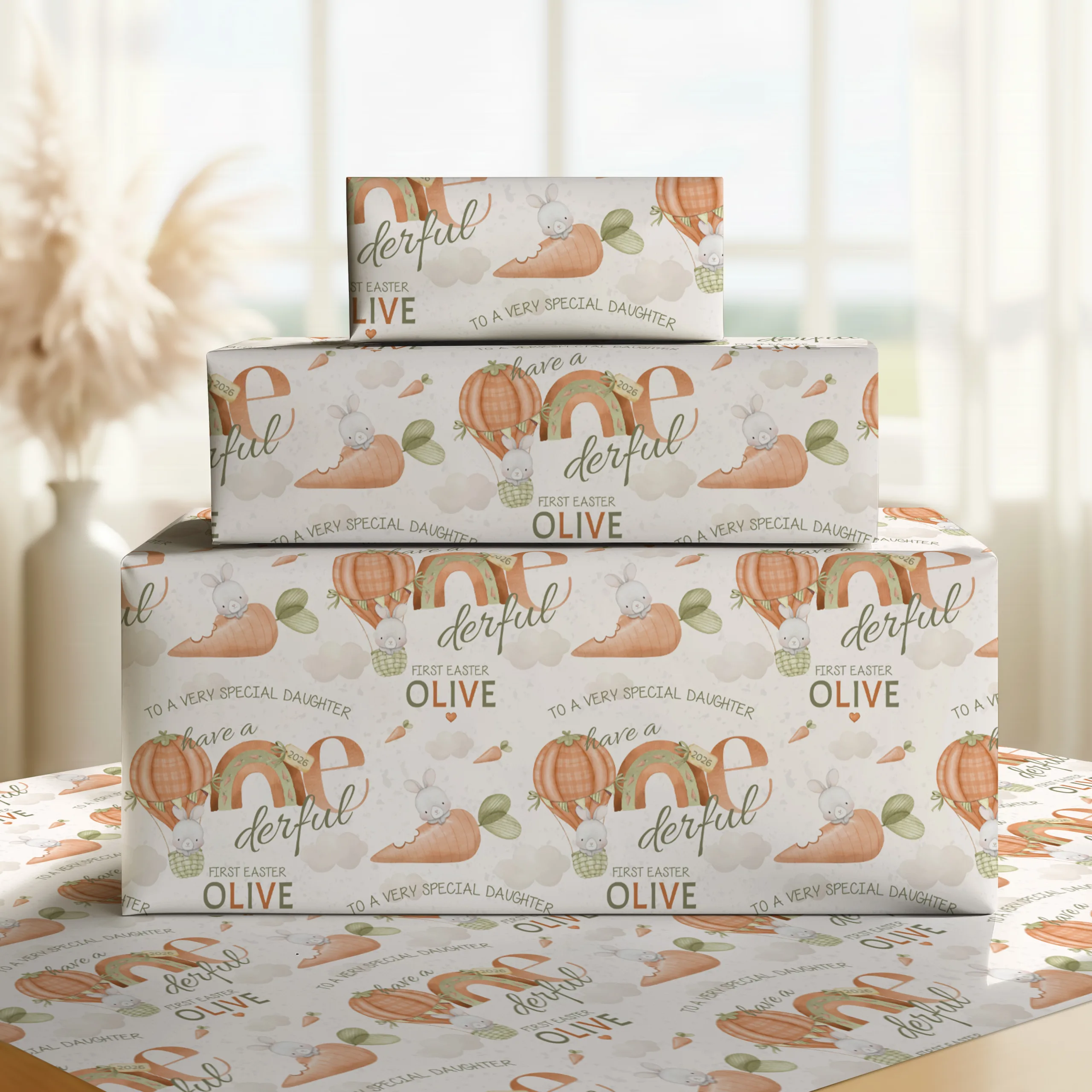 Personalised Babies 1st Easter Gift Wrapping Paper