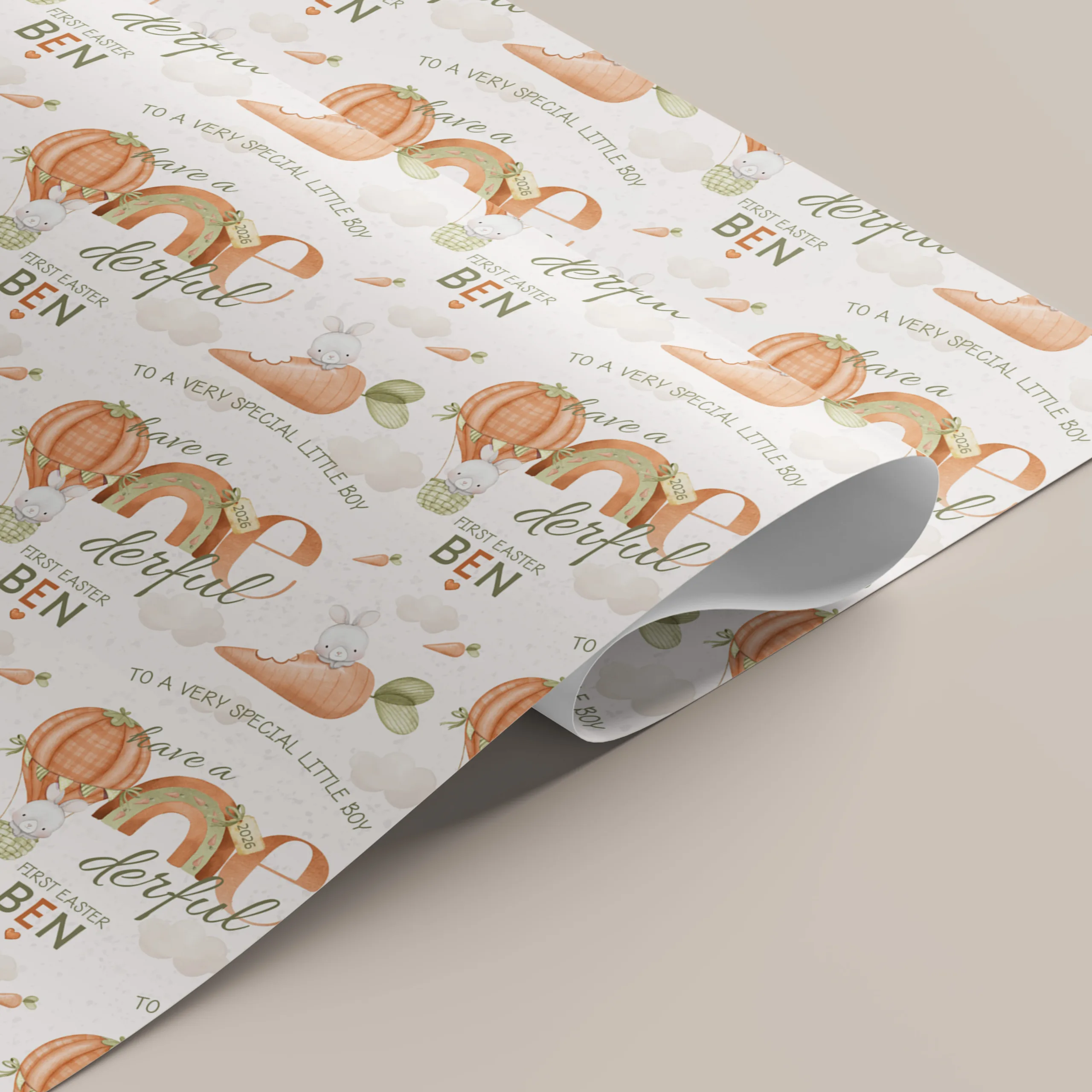 Personalised Babies 1st Easter Gift Wrapping Paper