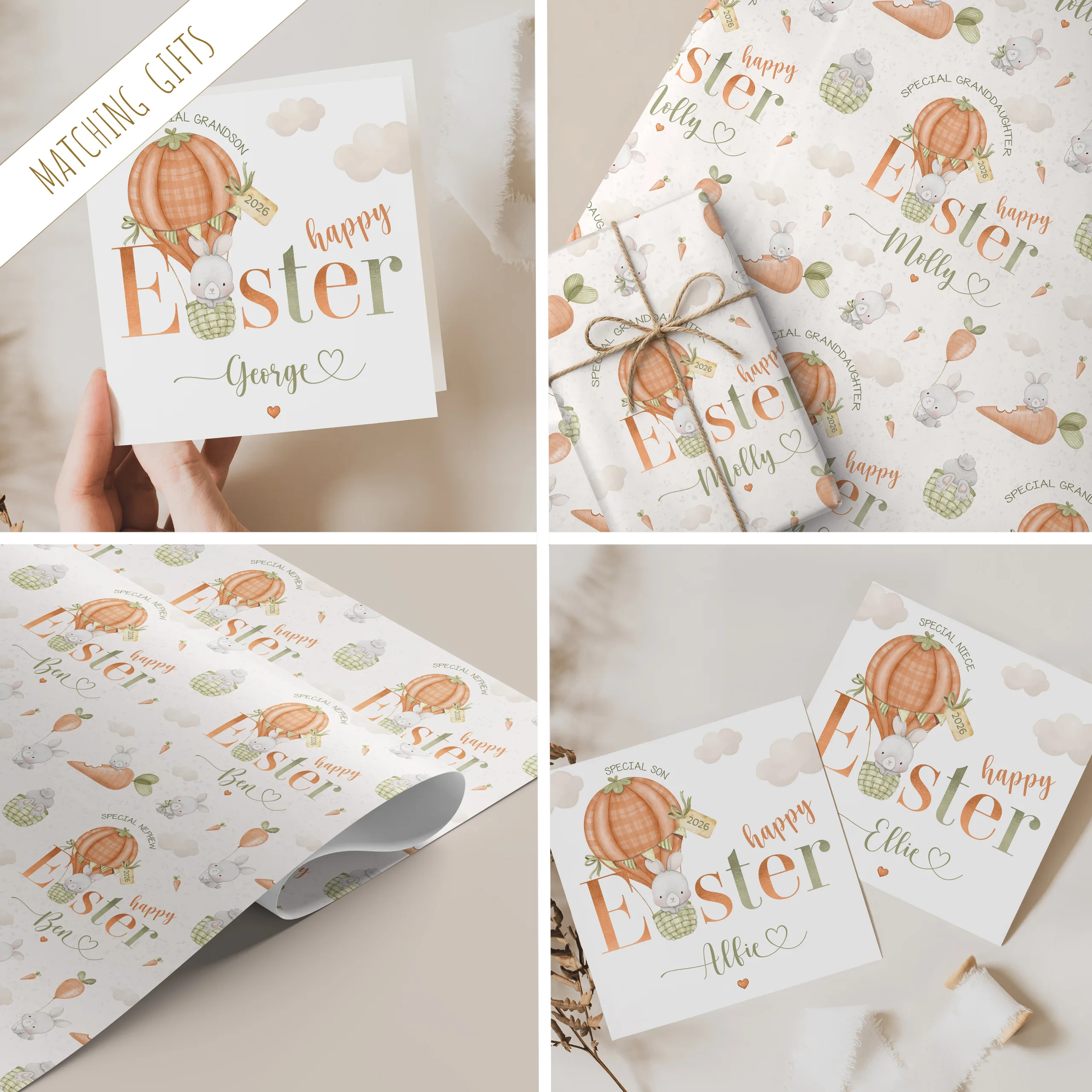 Personalised Childrens Easter Gift Wrapping Paper