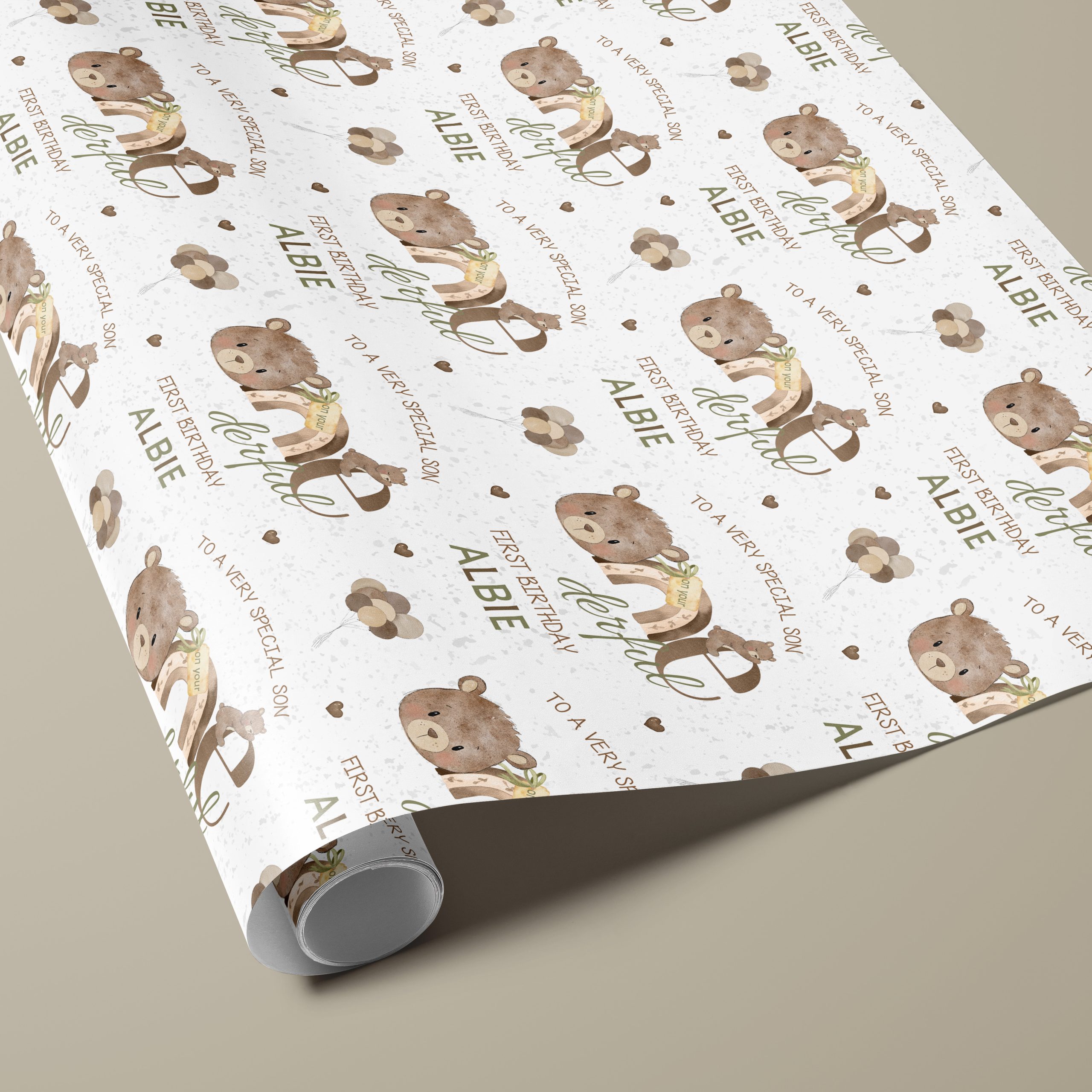 Boys 1st Birthday Wrapping Paper