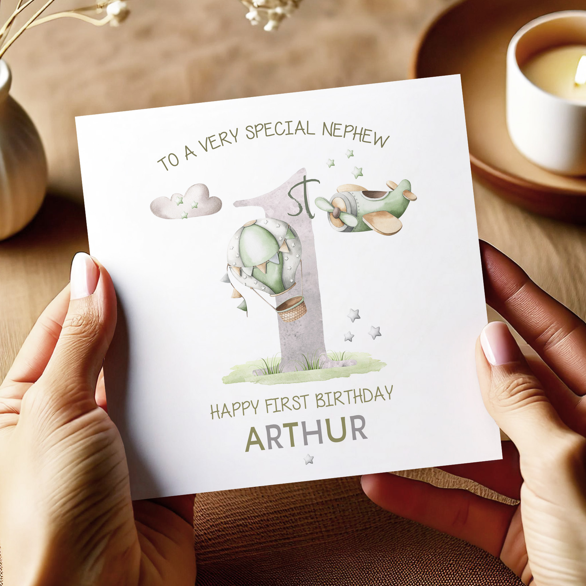 Boys 1st Birthday Plane Card