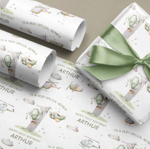 Boys 1st Birthday Plane Wrapping Paper