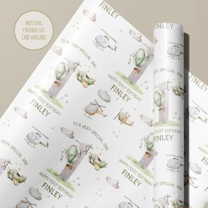 Boys 1st Birthday Plane Wrapping Paper