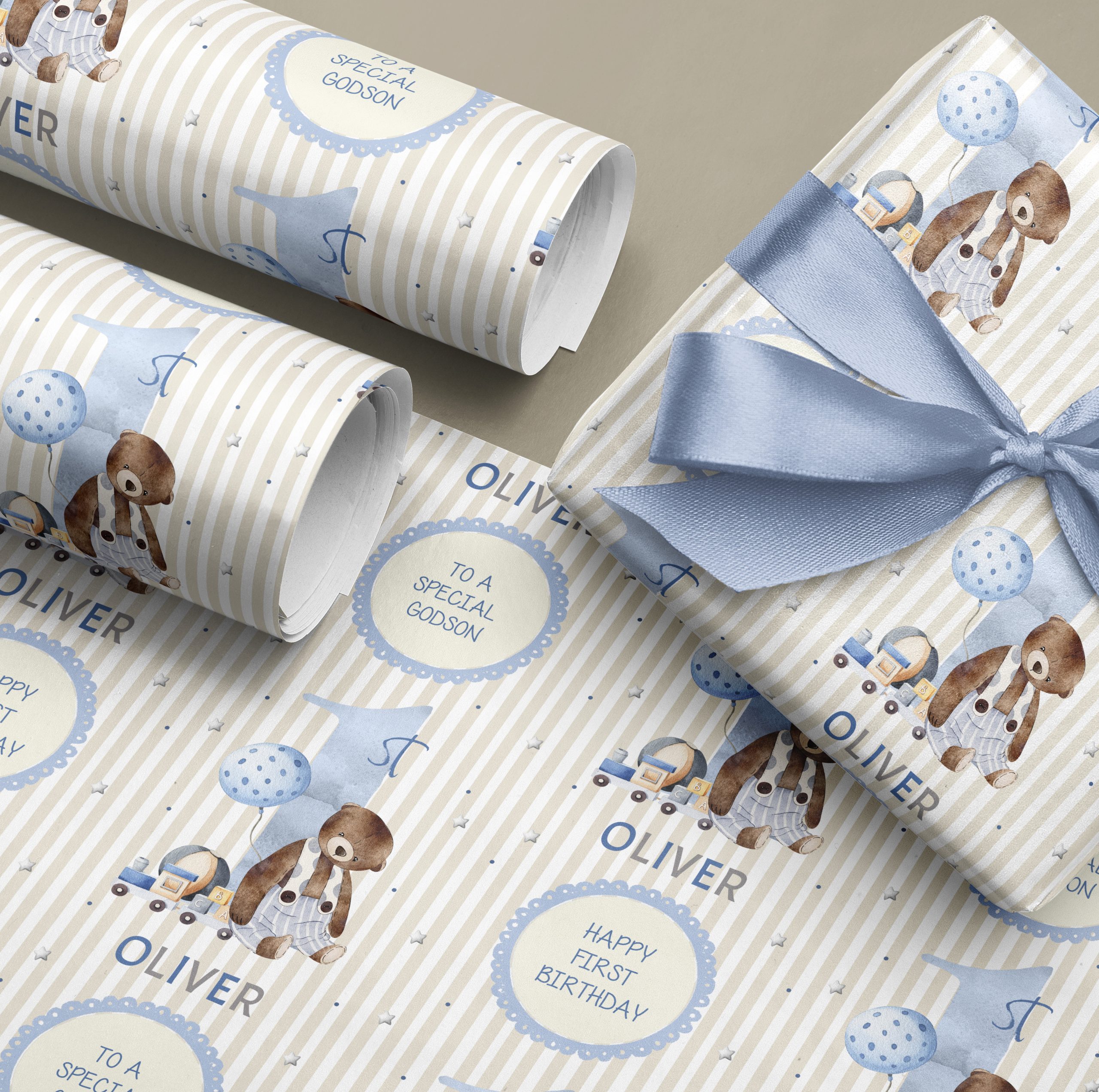 Boys 1st Birthday Wrapping Paper