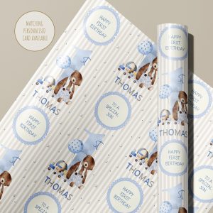Boys 1st Birthday Wrapping Paper