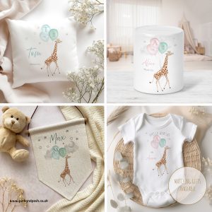 Personalised New Baby Giraffe Gifts