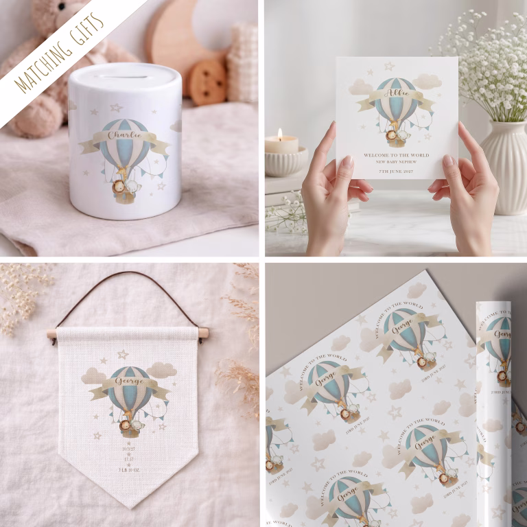Personalised New Baby Safari Cushion