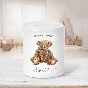 Vintage Bear Birthday Money Pot