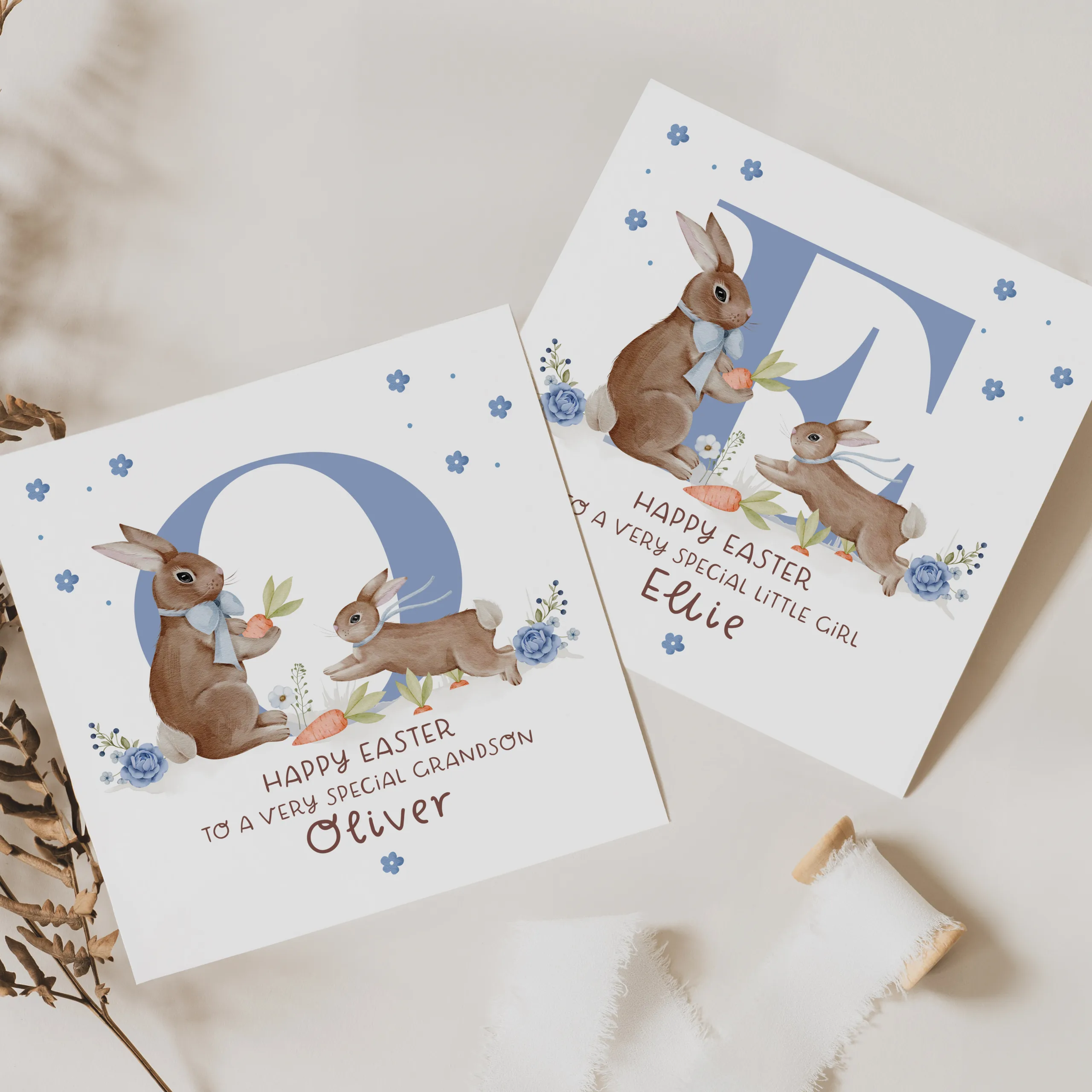 Personalised Bunny Rabbit Easter Card