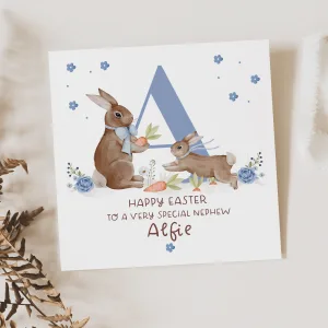 Personalised Bunny Rabbit Easter Card