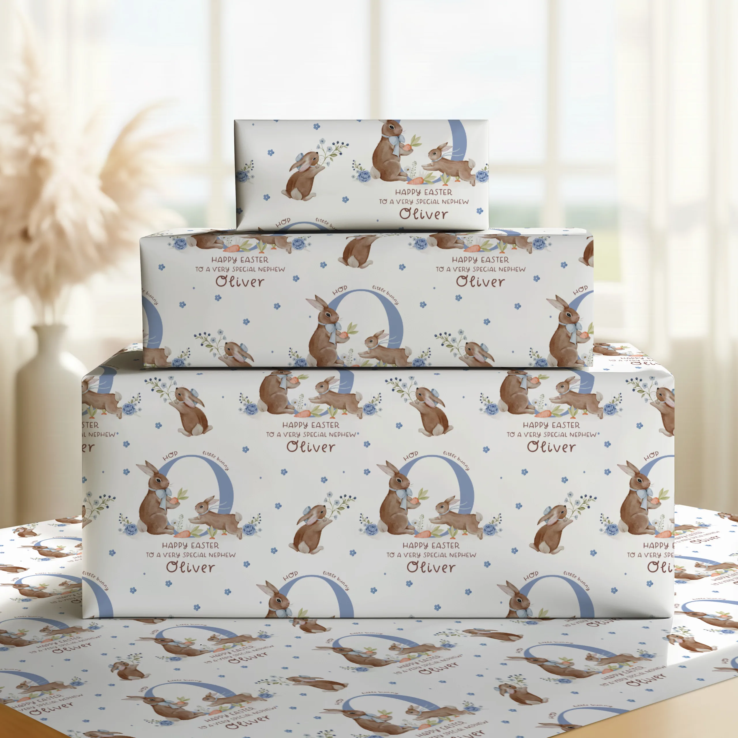 Personalised Easter Rabbit Gift Wrapping Paper