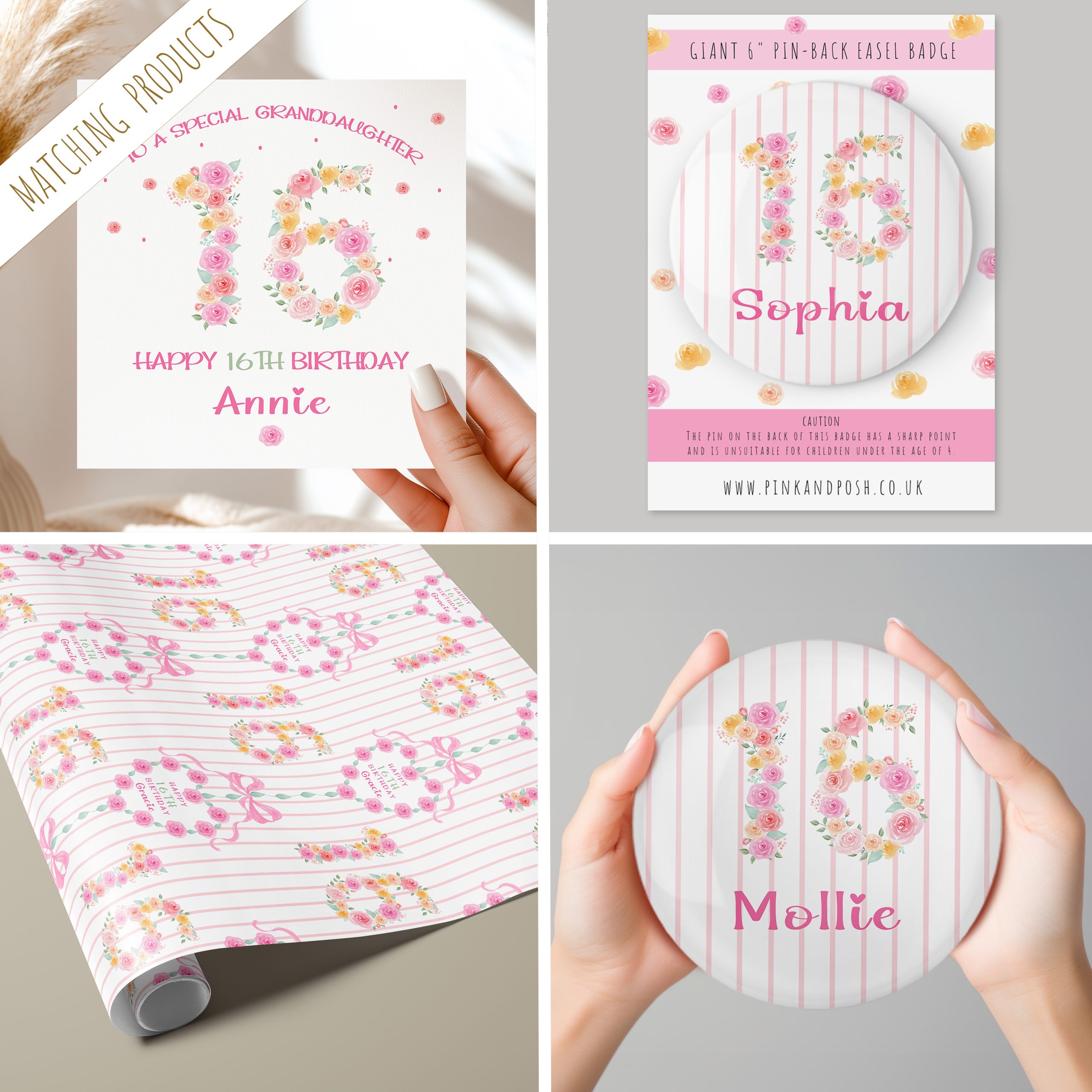 Personalised Blush Floral Matching Gifts