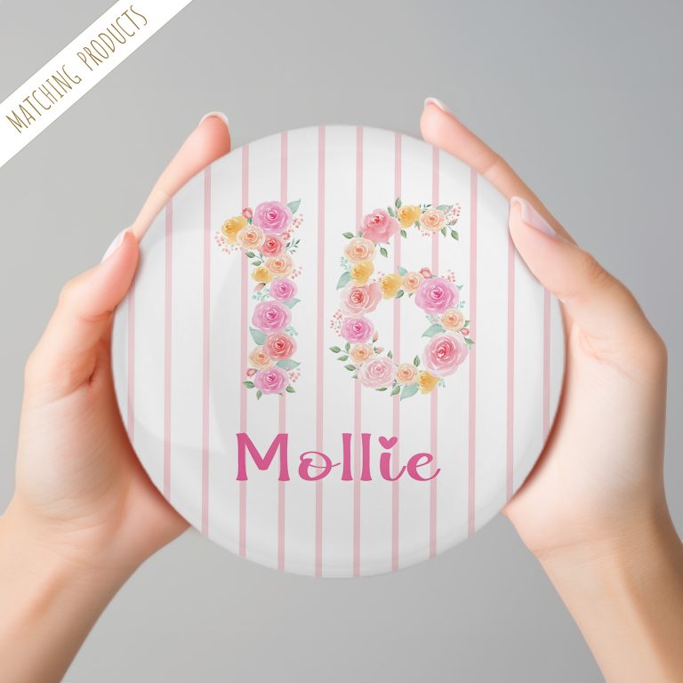 Giant 6 inch 16th Personalised Birthday Badge
