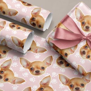Personalised Dog Paw Print Wrapping Paper