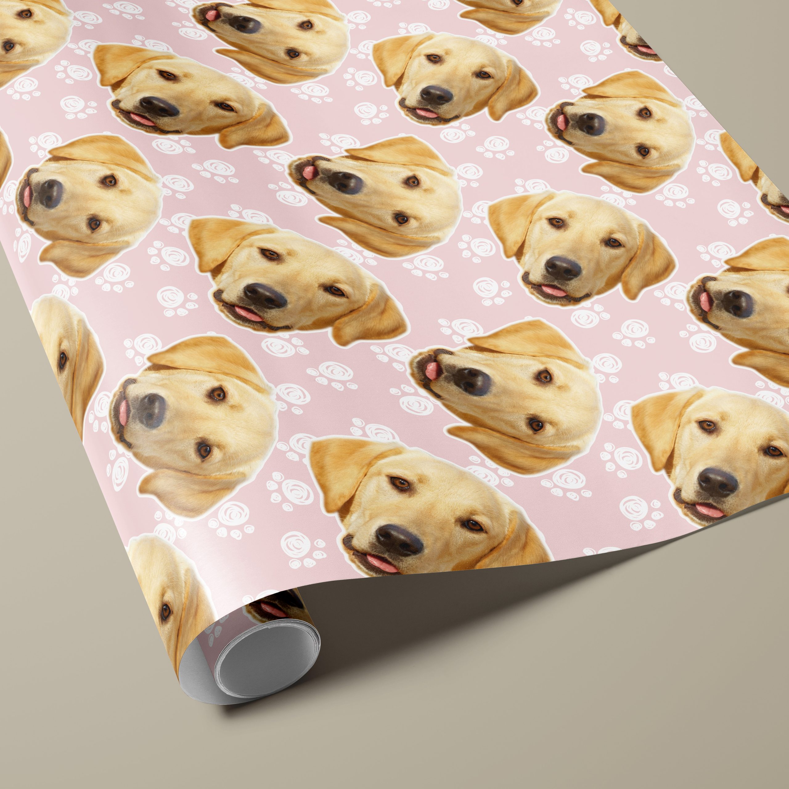 Personalised Dog Paw Print Wrapping Paper