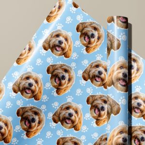 Personalised Dog Paw Print Wrapping Paper