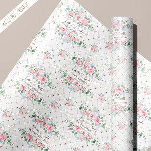Personalised Wedding Floral Crown Wrapping Paper