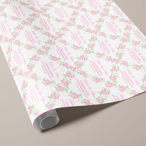 Personalised Pink Floral Wedding Gift Wrapping Paper