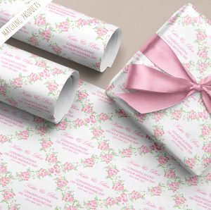 Personalised Pink Floral Wedding Gift Wrapping Paper