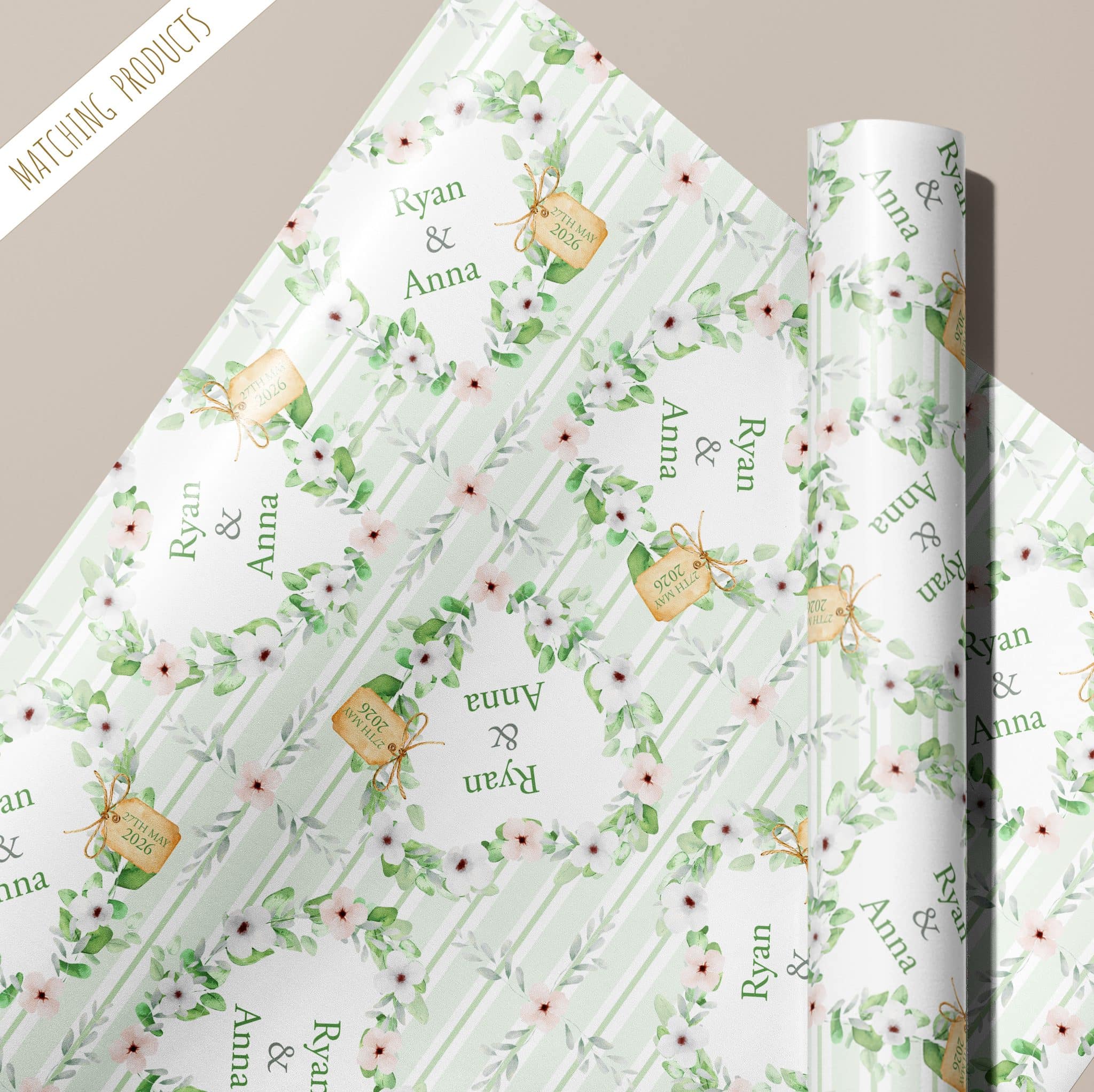 Personalised Wedding Gift Wrapping PaperPink & Posh Personalised Wedding Gift Wrapping PaperPink & Posh