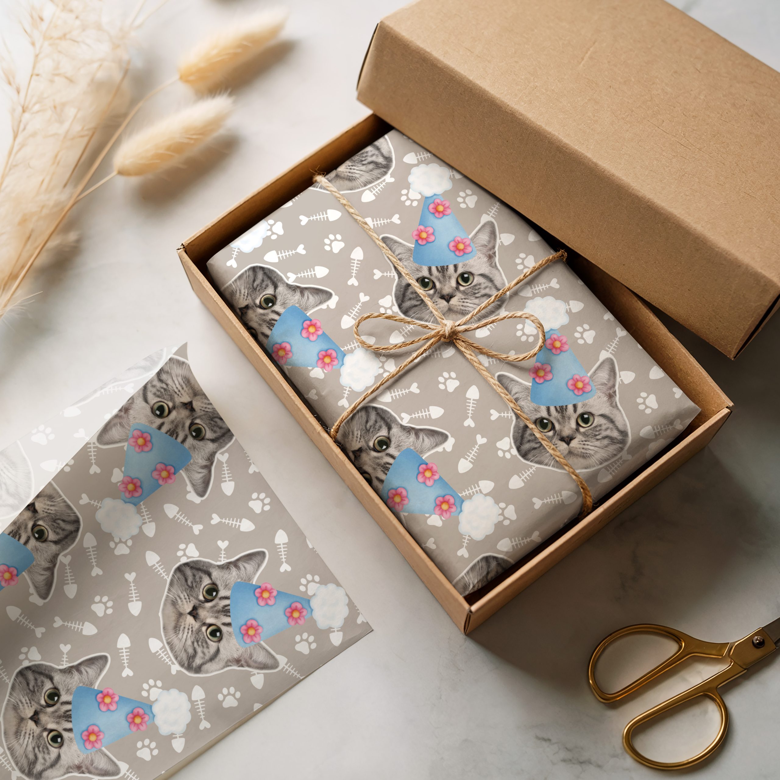 Personalised Cat Birthday Wrapping Paper