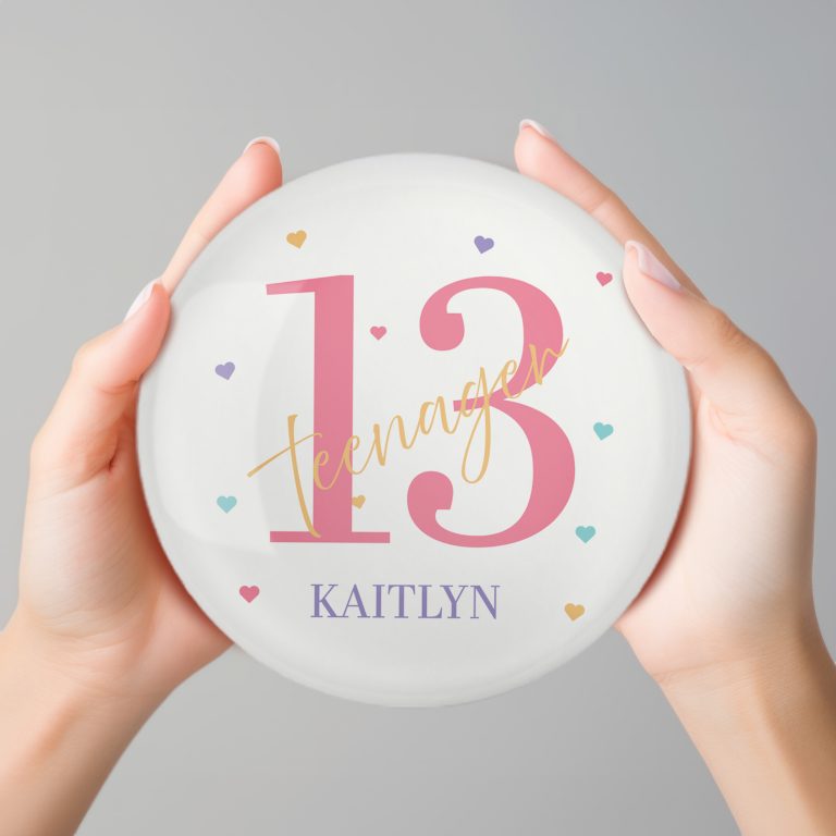 Giant 6 inch Personalised 13th Birthday Badge