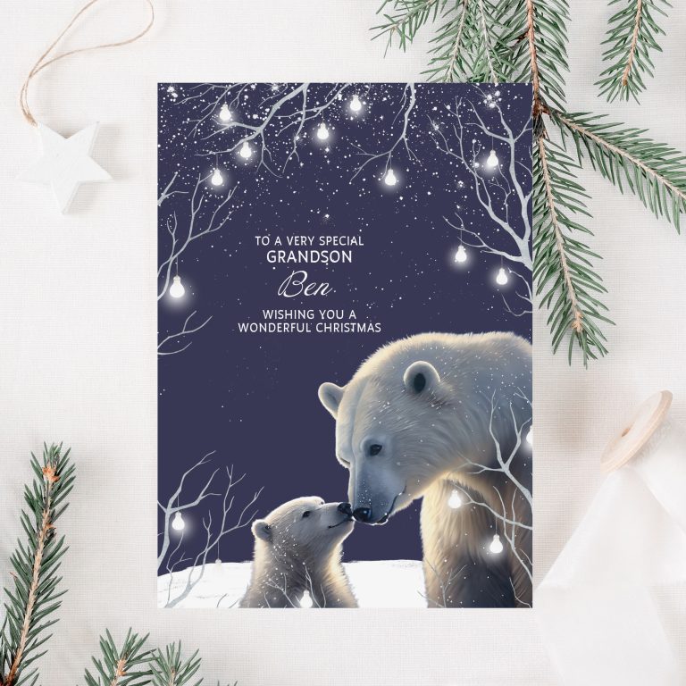 Personalised Polar Bear Christmas Card