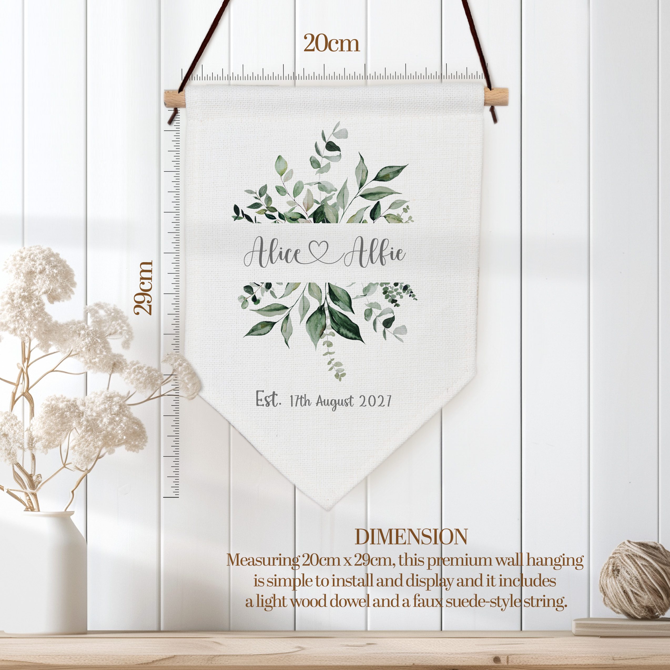 Mr & Mrs Linen Wall Banner