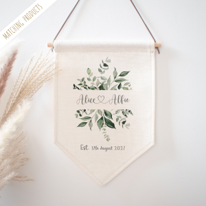 Mr & Mrs Linen Wall Banner