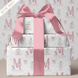 Girls Personalised Fairy Birthday Gift Wrapping Paper