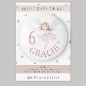 Girls Giant Fairy Birthday Badge