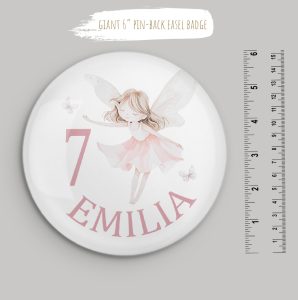 Girls Giant Fairy Birthday Badge