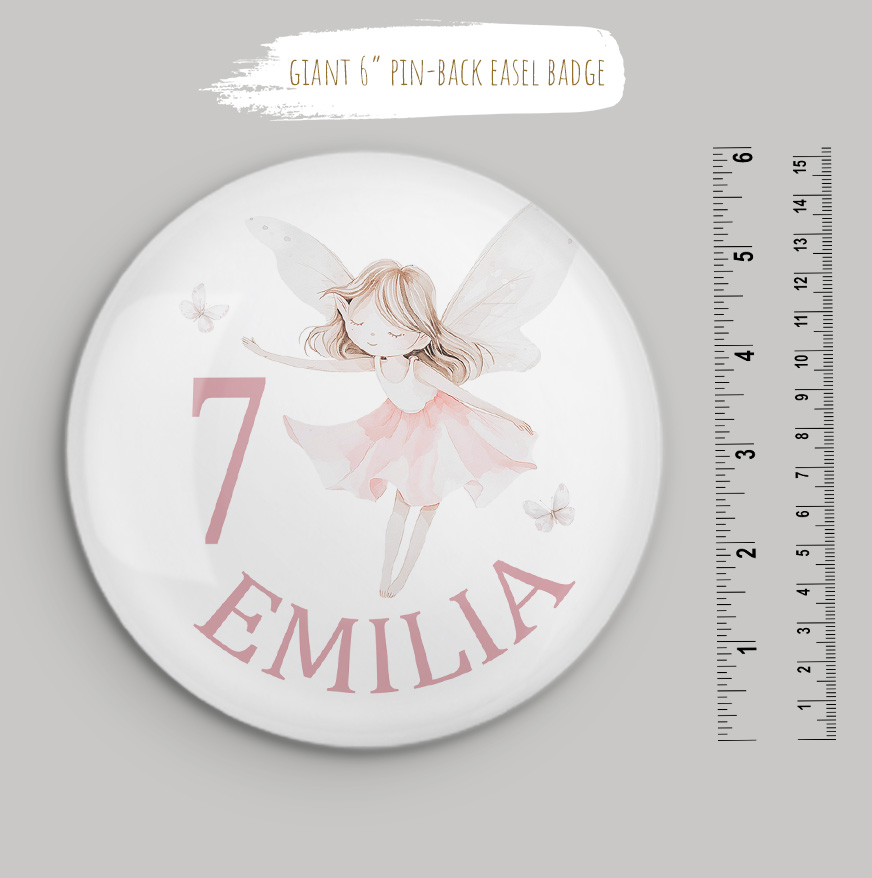 Girls Giant Fairy Birthday Badge