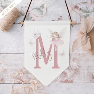 Girls Personalised Fairy Wall Sign