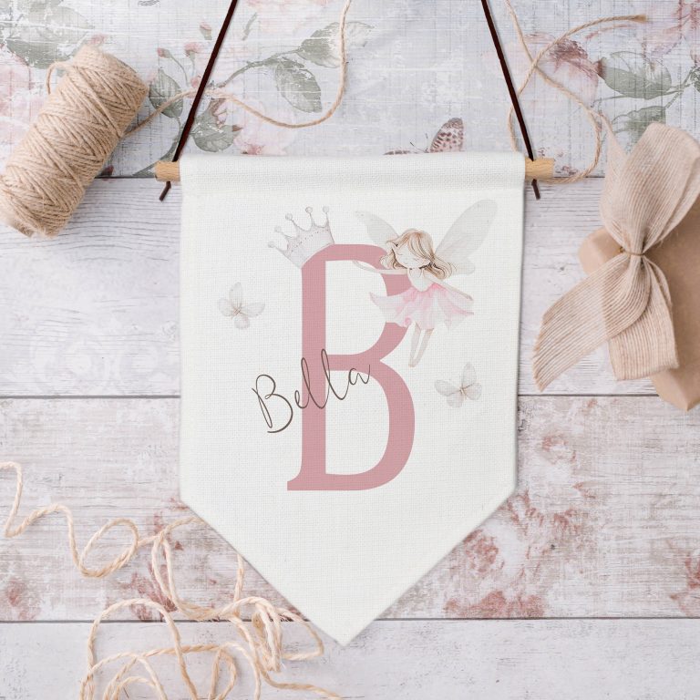 Personalised Fairy Linen Wall Banner