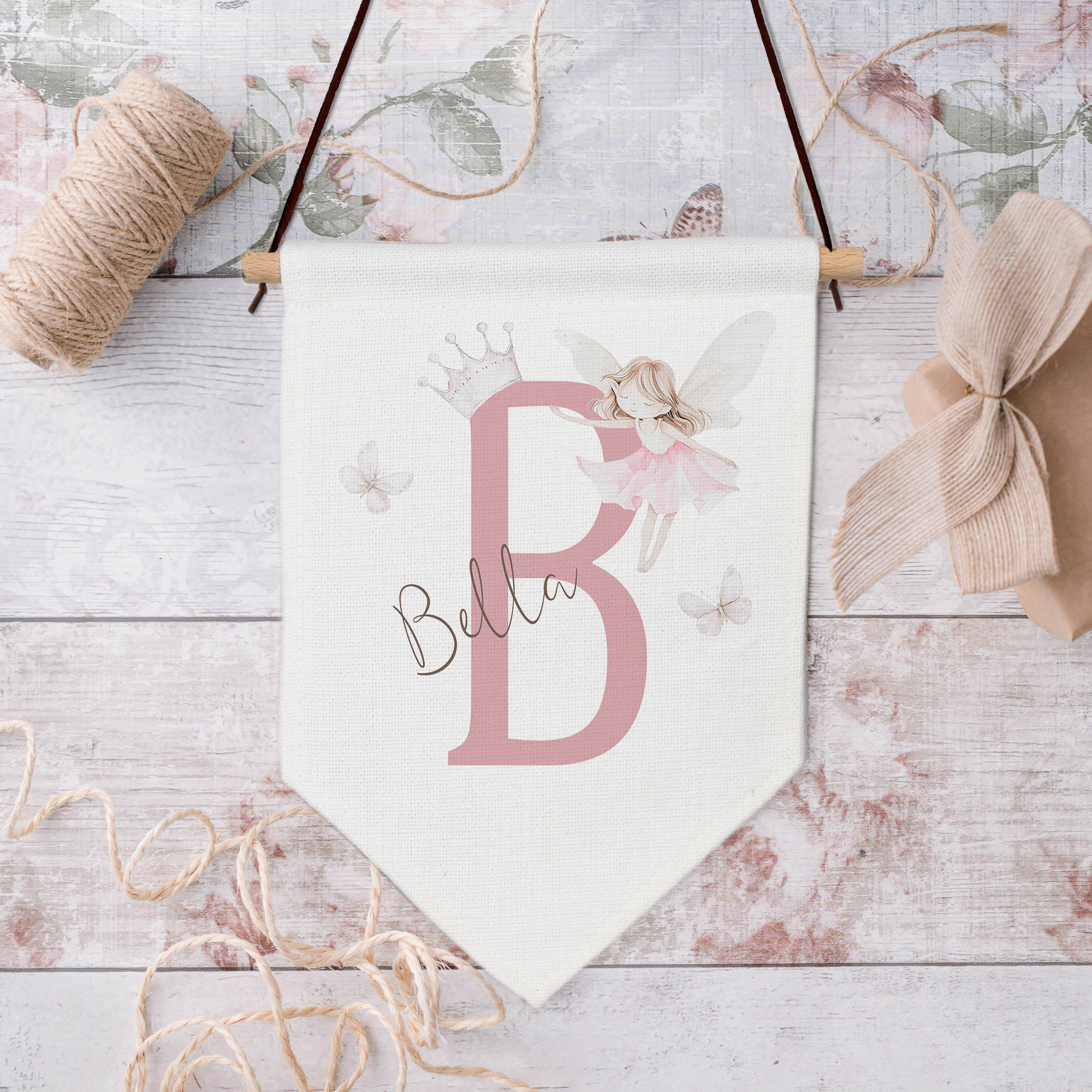 Girls Personalised Fairy Wall Sign
