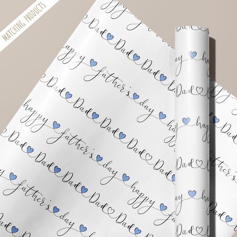 Personalised Father’s Day Heart Gift Wrapping Paper