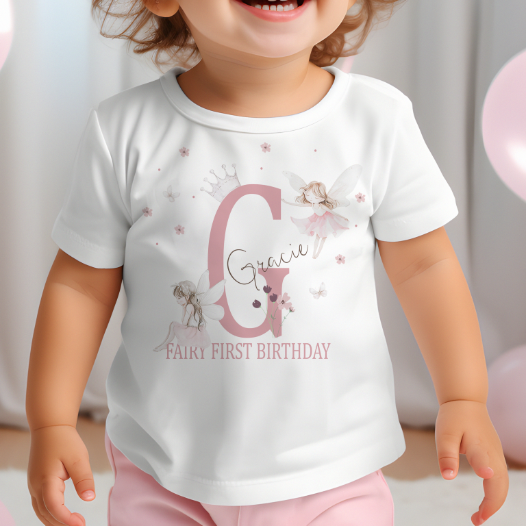 Girls 1st Birthday Fairy T-Shirt