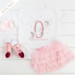 Girls 1st Birthday Fairy T-Shirt